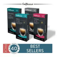 CAFFESSO - Pack x40 Cápsulas De Café Best Sellers Para Nespresso Intensidad 8-10