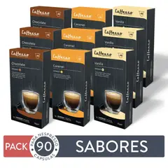 CAFFESSO - Pack x90 Cápsulas De Café Sabores Para Nespresso