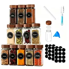 GENERICO - 12 Frascos De Vidrio Especieros Tapa Almacenamiento 120ml
