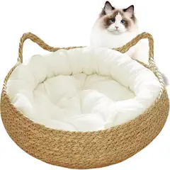 GENERICO - Cama Para Perro Y Gato Suave Diseno Ratán Natural