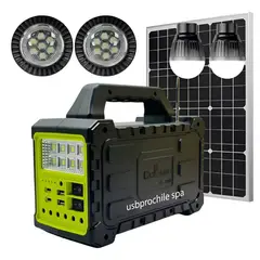 GENERICO - Kit Energía Solar Emergencia CcLamp con 2 Ampolletas Radio, Bluetooth MP3 ,Linterna