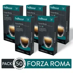 CAFFESSO - Pack x50 Cápsulas De Café Forza Roma Para Nespresso Intensidad 10