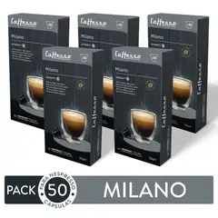 CAFFESSO - Pack x50 Cápsulas De Café Milano Para Nespresso Intensidad 9