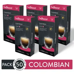 CAFFESSO - Pack x50 Cápsulas De Café Colombian Para Nespresso Intensidad 8