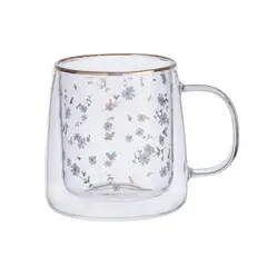ADAGIO TEAS - Taza Doble Vidrio Windy Daisies 250 ml