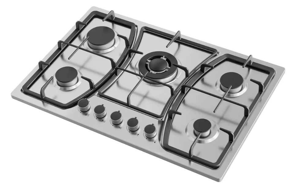 GENERICO Encimera Gas Empotrable 5 Quemadores Acero Inoxidable Modelo Plateado