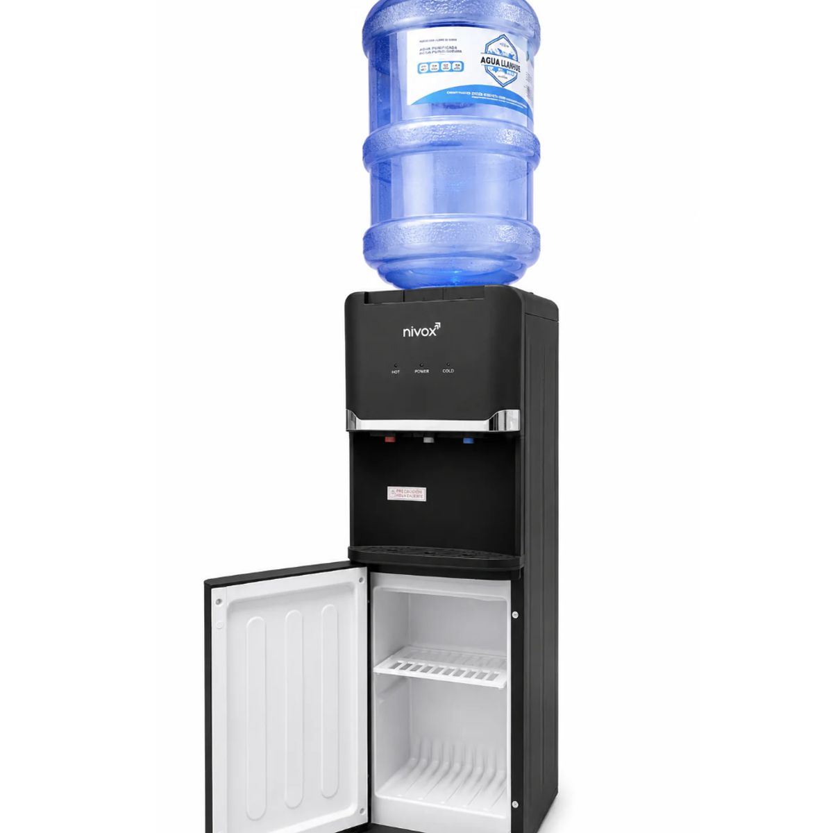 DALI - Dispensador De Agua Pedestal Negro Mate ventilador