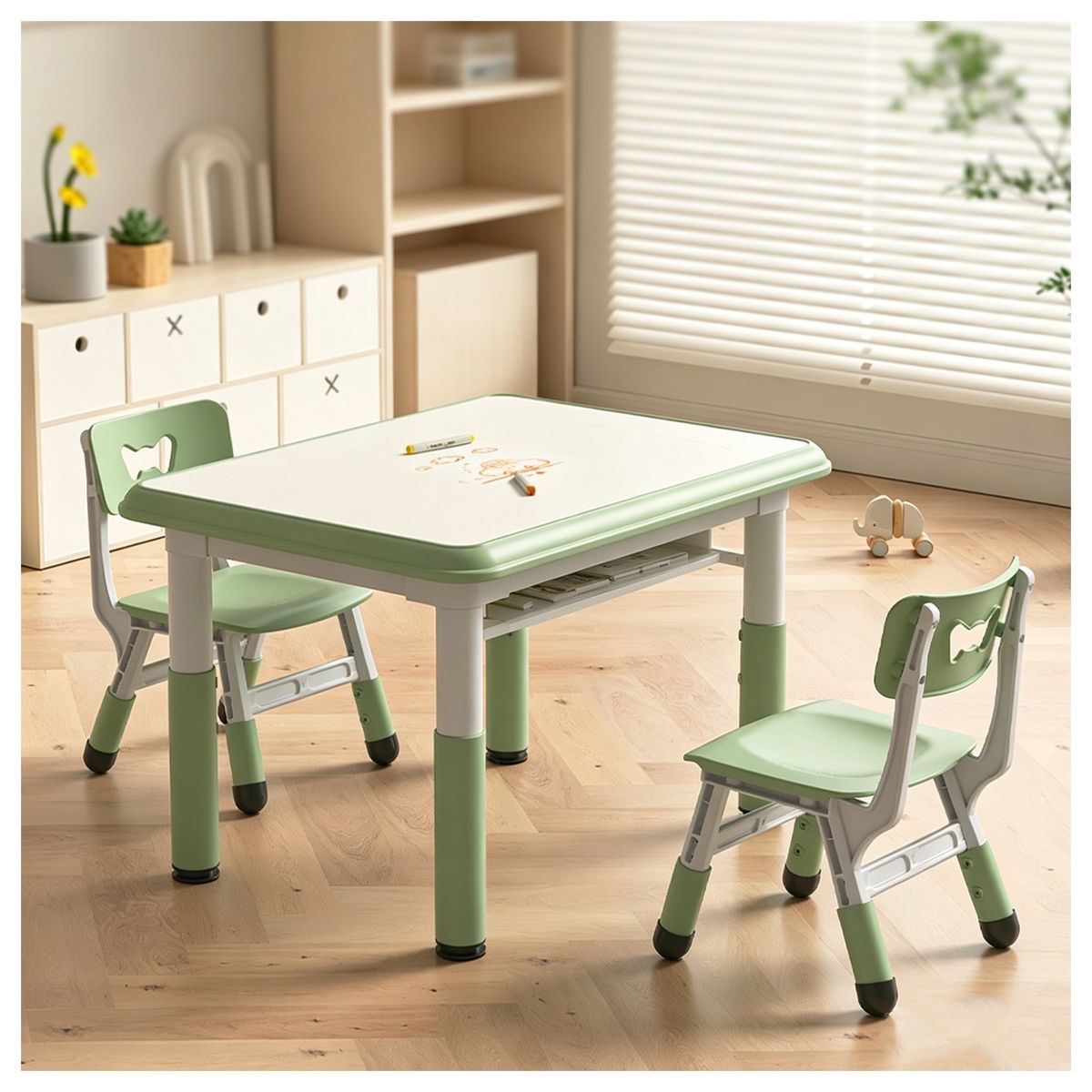 ATURE - Mesa Estudio Dibujo Ajustable Para Niño Con 2 Sillas