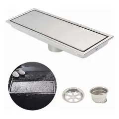 AMBM SHOP - 40 cm x 10 cm Baño Piso Drenaje De Ducha Coladera Anti-olor Y Obstrucción desagüe del piso