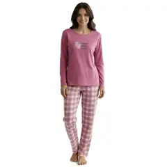 DELIBERANCE - Pijama Corazón Escocés Estampado Malva