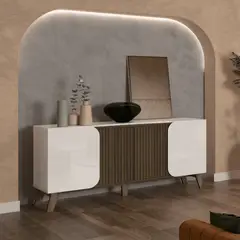 EXIT - Buffet Aparador Elegance Off WhitePino Ripado 160x46,8x77 cm