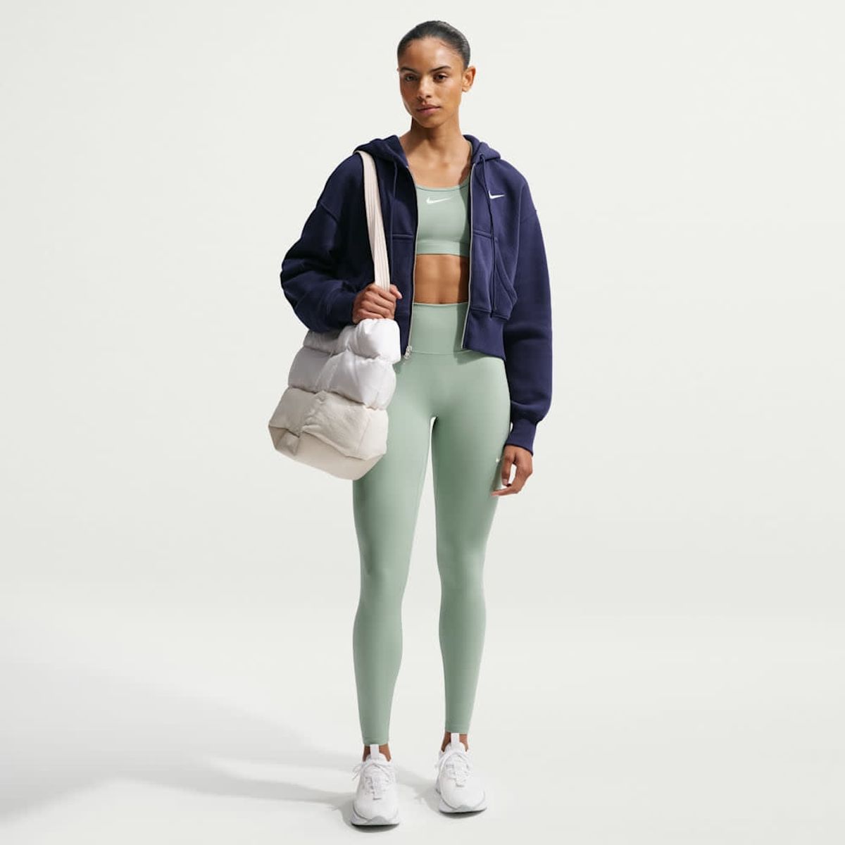 NIKE - Calzas Nike Dri-FIT One Gris Mujer - Verde