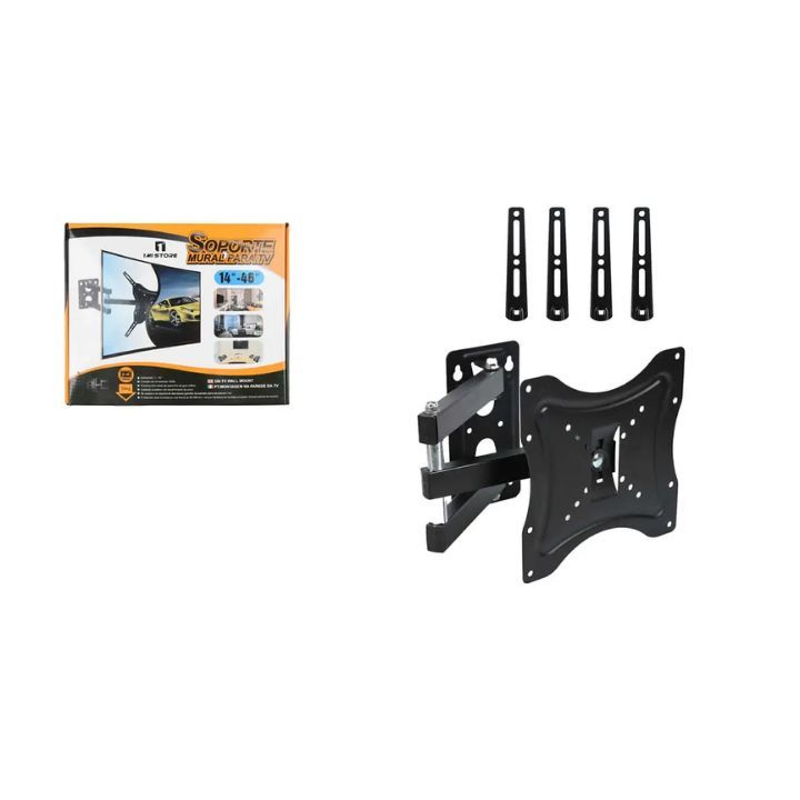 GENERICO Soporte de Pared TV 14 a 46 - Perfil Bajo - Acero Reforzado - Universal - Negro