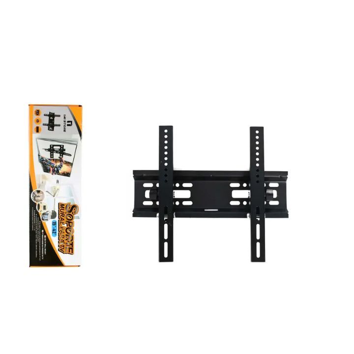 GENERICO Soporte de Pared para TV 15 a 42 - Fijo Ultra Delgado - Universal - Acero Reforzado - Negro