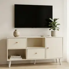 GENERICO - Rack TV Moderno 100x30x50 cm Estilo Nórdico Organizador CON 2 Cajones y Puerta