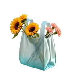 GENERICO - Decoración Elegante Prints Patro - Florero estilo Bolsa de Plástico Celeste