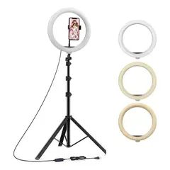 HAVIT - Aro de Luz ST7012 Pro 10 con Trípode Ajustable hasta 2.1m