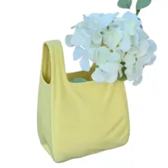 GENERICO - Decoración Elegante Prints Patro - Florero estilo Bolsa de Plástico Amarilla