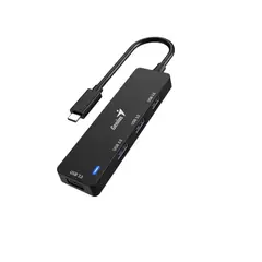 GENIUS - Adaptador Hub USB-C UH-400 4 USB-A 3.0 Negro