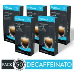 CAFFESSO - Pack x50 Cápsulas De Café Decaffeinato Para Nespresso Intensidad 4
