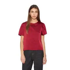 JACINTA TIENDA - Blusa Olivia Satín burdeo