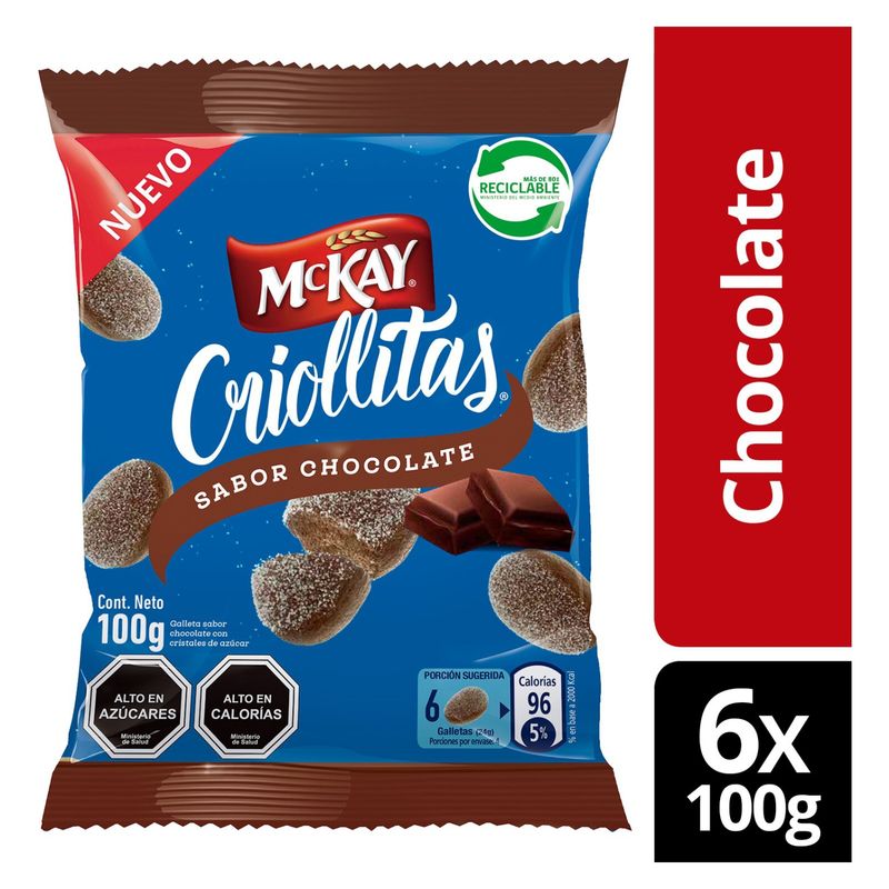 NESTLE - Galletas MCKAY Criollitas Chocolate 100g X6