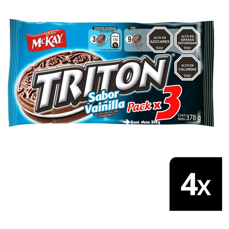 NESTLE - Galleta TRITON Vainilla Multipack 3x126g X4