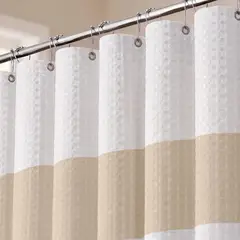 CASA NEROLA - Cortina De Baño Impermeable Tela Baño + 12 Ganchos 180x180
