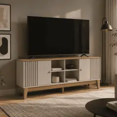 EXIT - Rack Tv Florencia 1,8 M Nogal/Beige 180x36x66 Cm