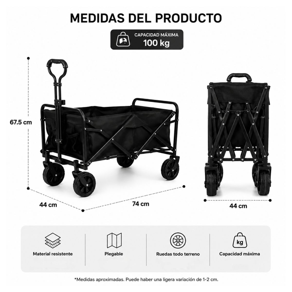 CHINA - Carrito Para Compras Plegable Ideal Para El Camping o las compras