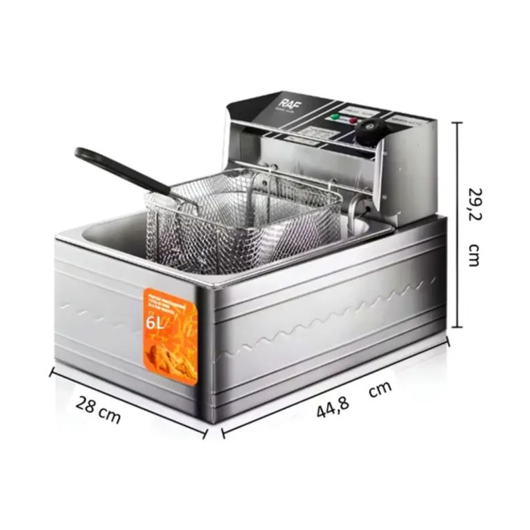 FREIDORA DE ACEITE FRITURA PROFUNDA 6L ACERO INOXIDABLE