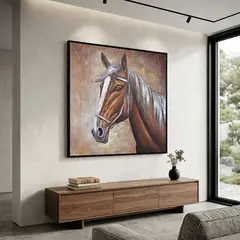 MSA MUEBLES SANTA ANA - Cuadro Caballo 100 x 100 cm