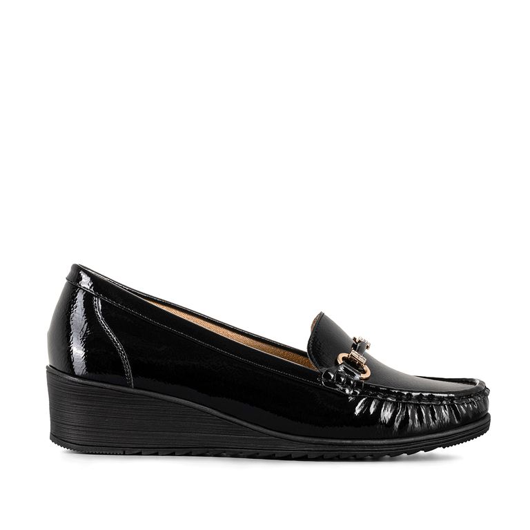 Mocasin Casual Mujer Vintage Cuña Charol JS73