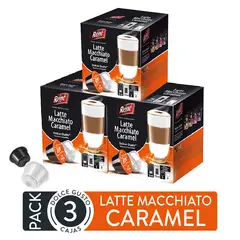 CAFFESSO - Pack x48 Cápsulas de Café Caramel Latte Macchiato Para Dolce Gusto René Coffee 3 Cajas