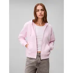 CALVIN KLEIN - Polerón con Gorro y Cierre Archive Logo Rosado