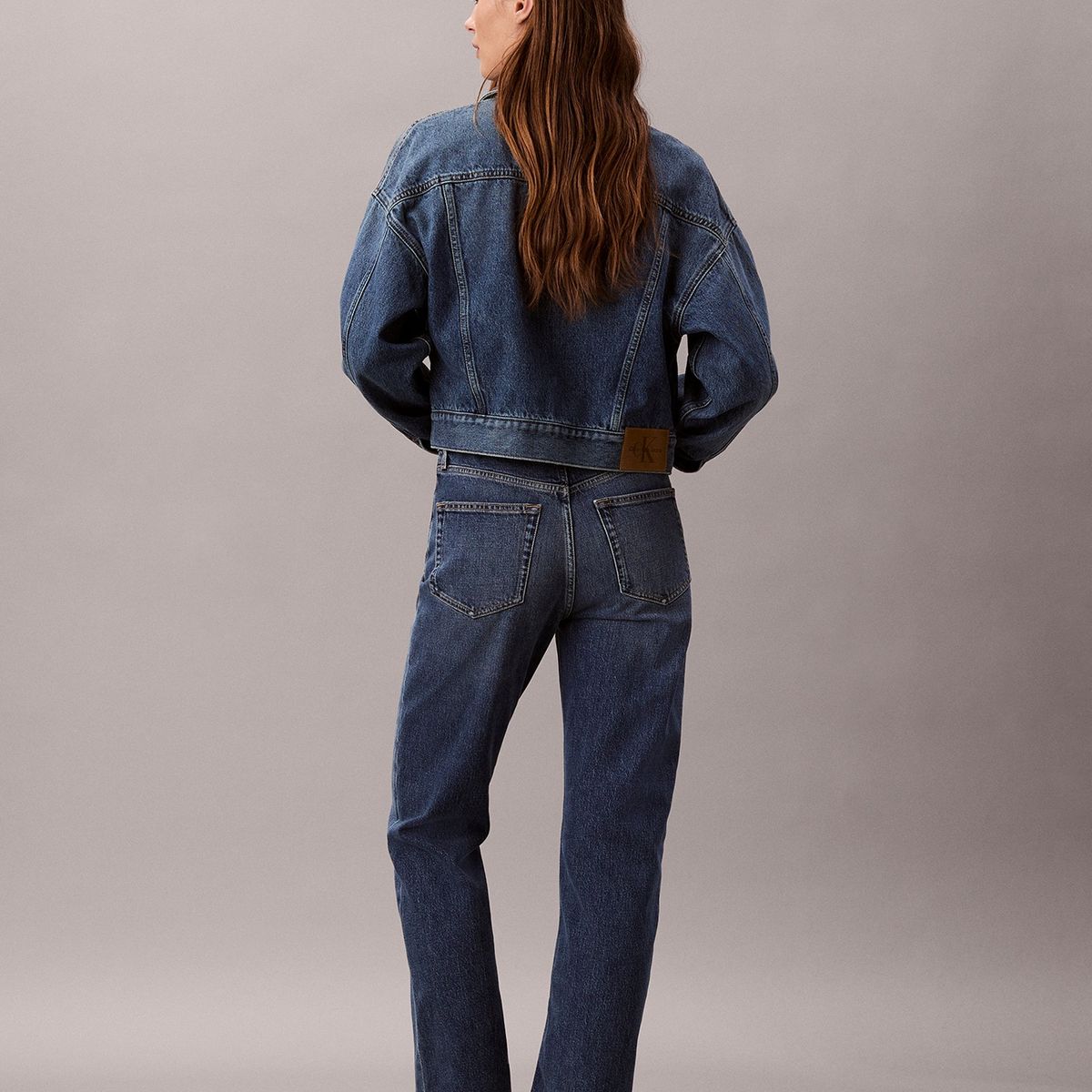 CALVIN KLEIN - Jeans High Rise con Acabado Stanton Azul Calvin Klein