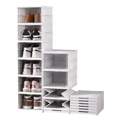 GENERICO - Cajas Organizadoras Apilables Para Zapatos Plegables Genera Blanco