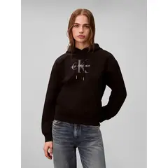 CALVIN KLEIN - Polerón con Gorro Monologo Frech Negro