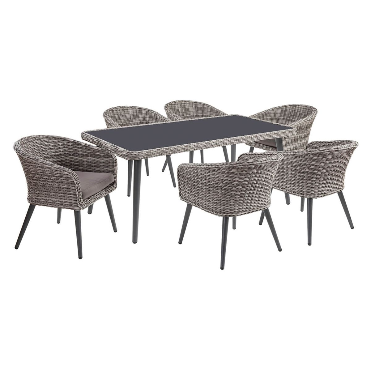 FAVATEX - Juego de Comedor de Terraza 6 Puestos Irma