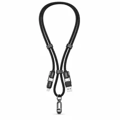 GENERICO - Cable Lanyard 4 En 1 65W USB C Lightning Colgante Carga Rapida