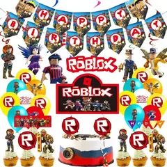GENERICO - Kit Cotillón Cumpleaños Roblox Globos Y Adornos