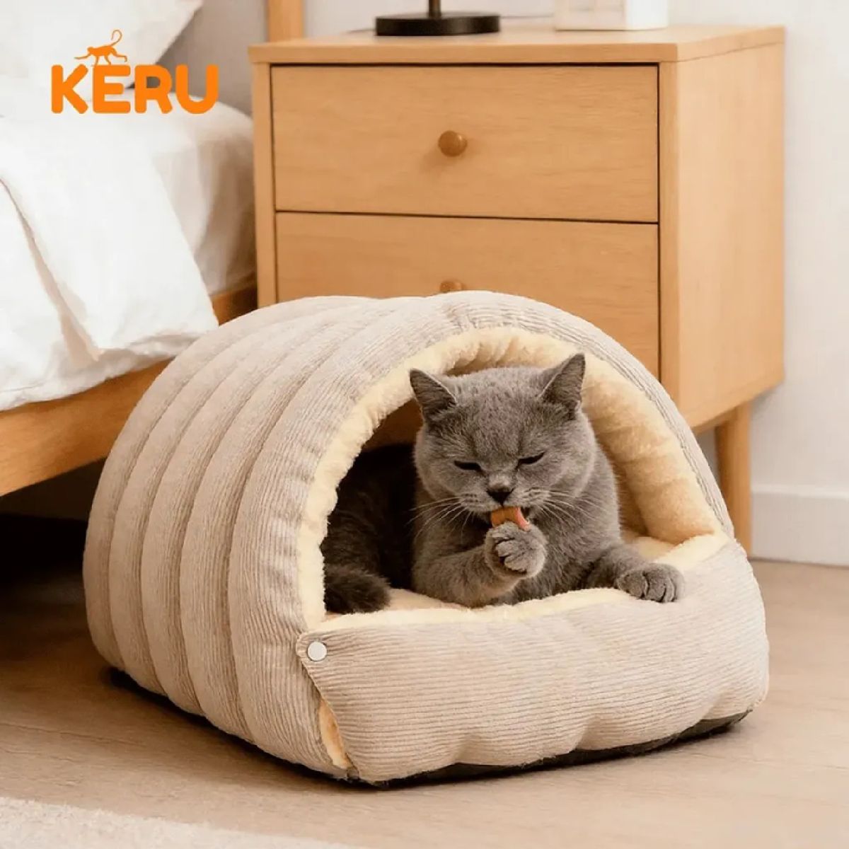 KERU - Cama para Mascotas KERU  Máximo confort y abrigo