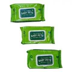 MARBEN PETS - X3 Toallas Húmedas Para Cuidar A Mascotas Perros Gatos 150 U