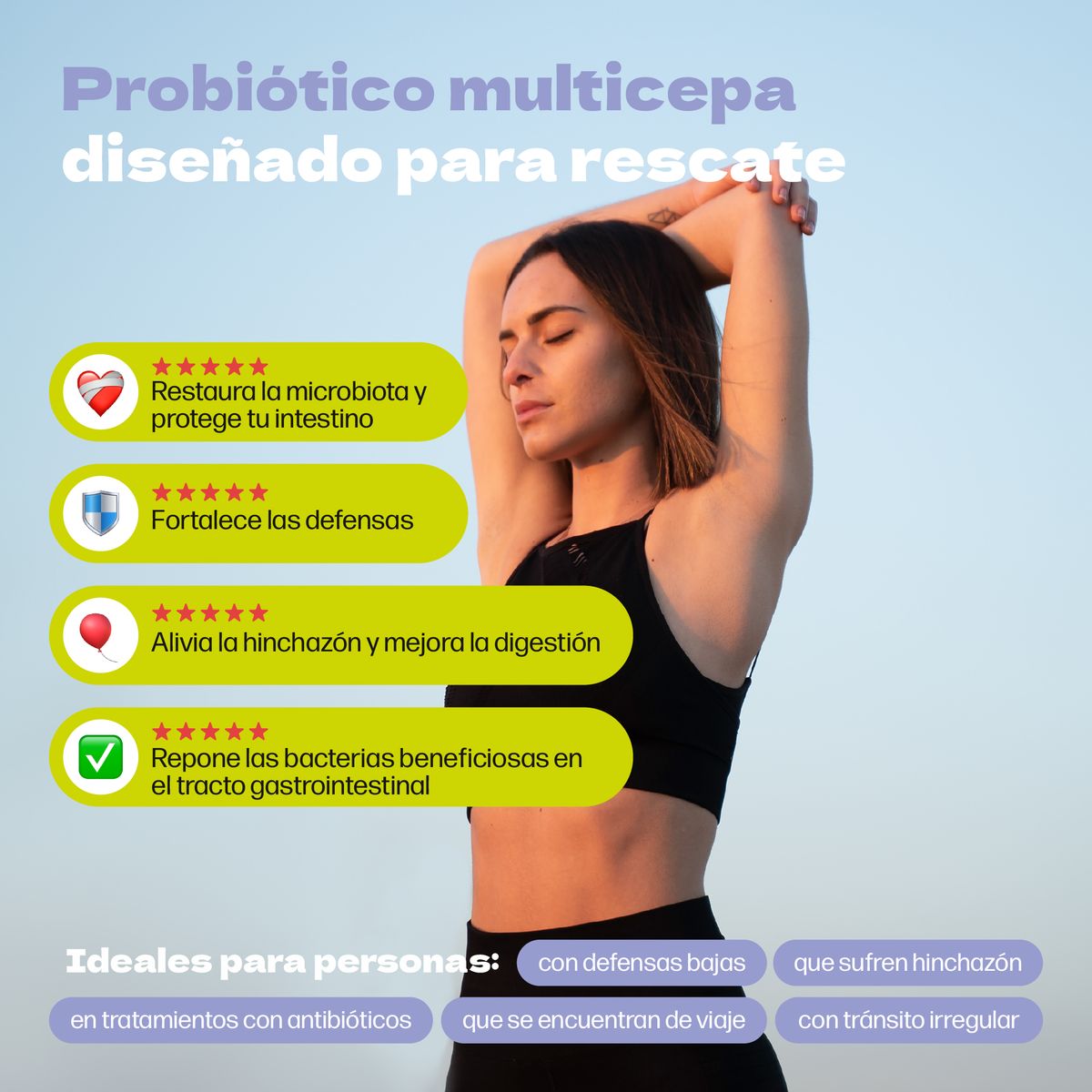 DUN - Probióticos 50 Billones 14 Cepas y Prebiótico Dun® Digestión e Inmunidad Hero Biotix 30 Cápsulas