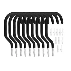 GENERICO - 10pcs Negro Ganchos Para Colgar Bicicletas 15x7cm Metal BELUG