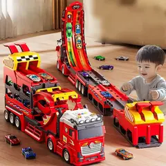 TATEE - Coches De Juguete Camión Catapulta Con 14 Coches De Aleación 56×12×28CM