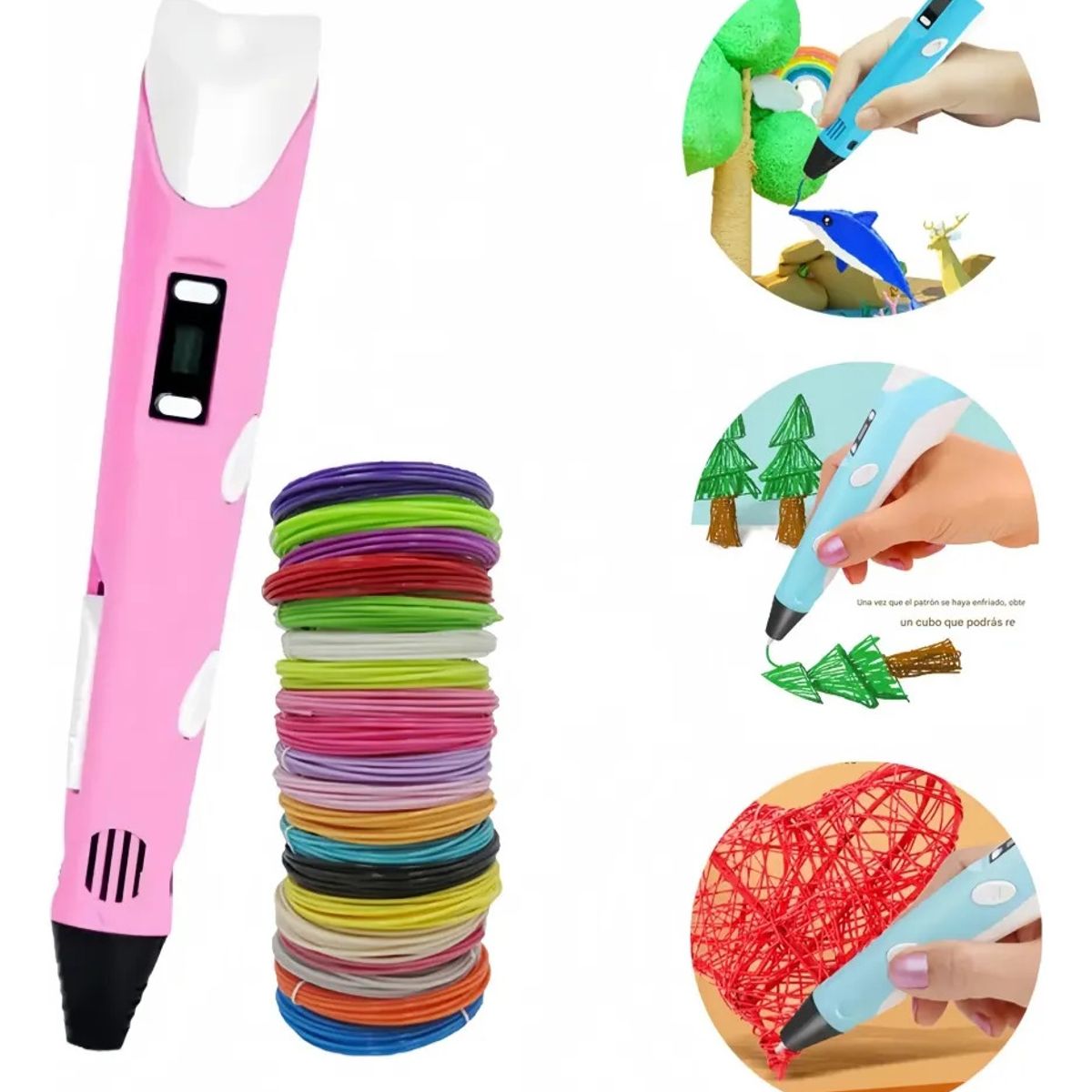 VIDA BUENAS - Pack Lapiz Boligrafo Impresora 3d Dibujos + 12 Filamentos
