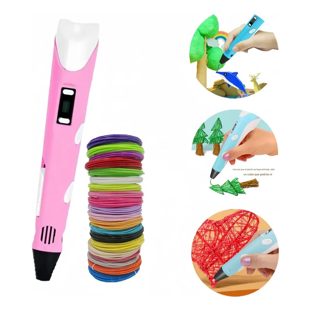 VIDA BUENAS - Pack Lapiz Boligrafo Impresora 3d Dibujos + 12 Filamentos