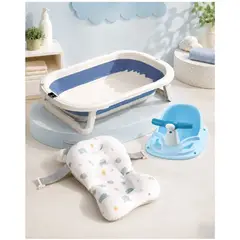 GENERICO - Bañera Plegable Para Bebe Tina Con Termometro Cojín Y Silla