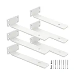 ATURE - 6 Soportes Para Repisas Flotantes De Pared 15cm Baño Cocina Blanco
